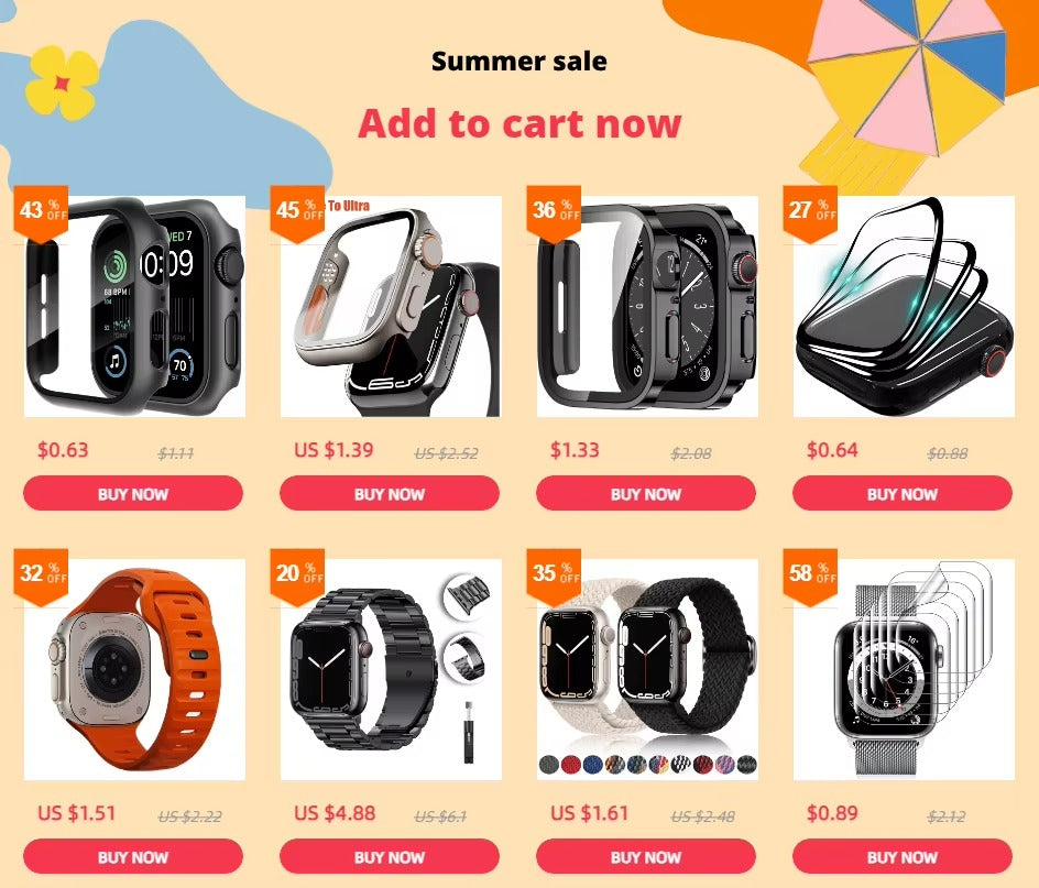 Premium Glass Screen Protector with Case Cover – Full Coverage Shockproof Protective Shell for 38mm to 45mm Smartwatch