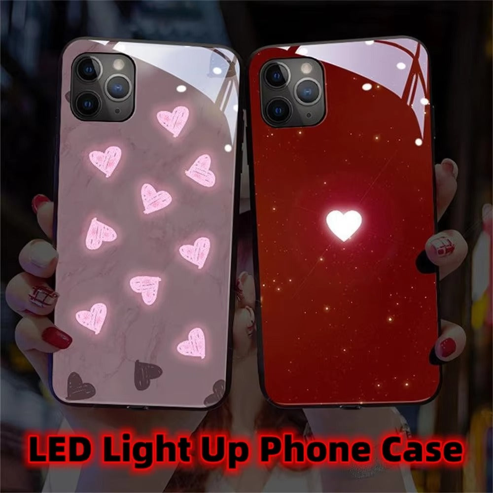 Premium Apple iPhone Case, MagSafe Compatible, Camera Lens and Screen Protection, Ultra Thin, Shockproof, Magnetic, Full All Around Protection, Heart LED Light Cover