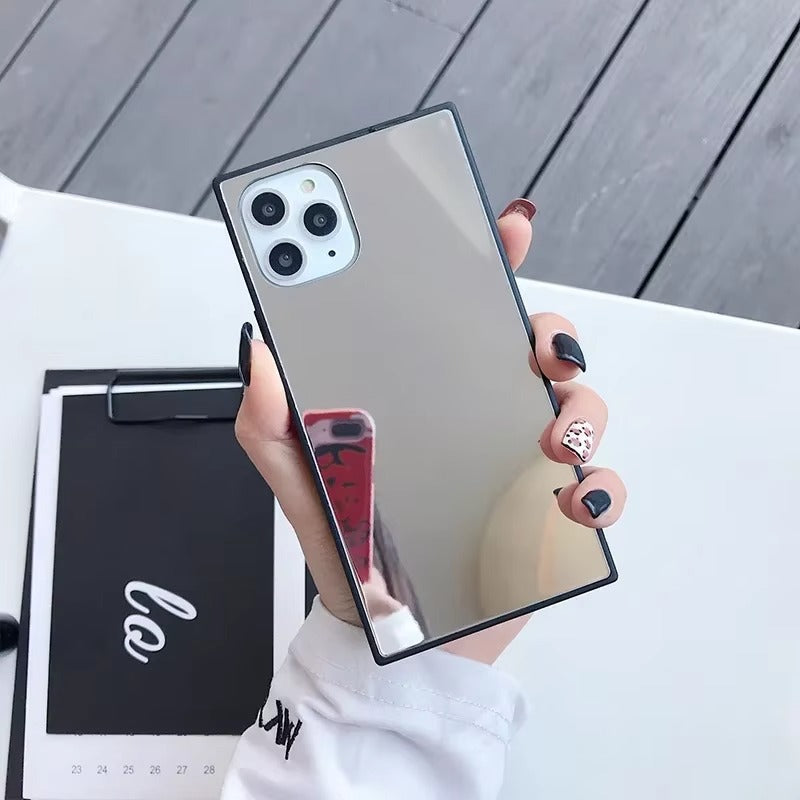 Luxury Apple iPhone Case, MagSafe Compatible, Camera Lens and Screen Protection, Ultra Thin, Shockproof, Magnetic, Full All Around Protection, Square Mirror Bumper Cover