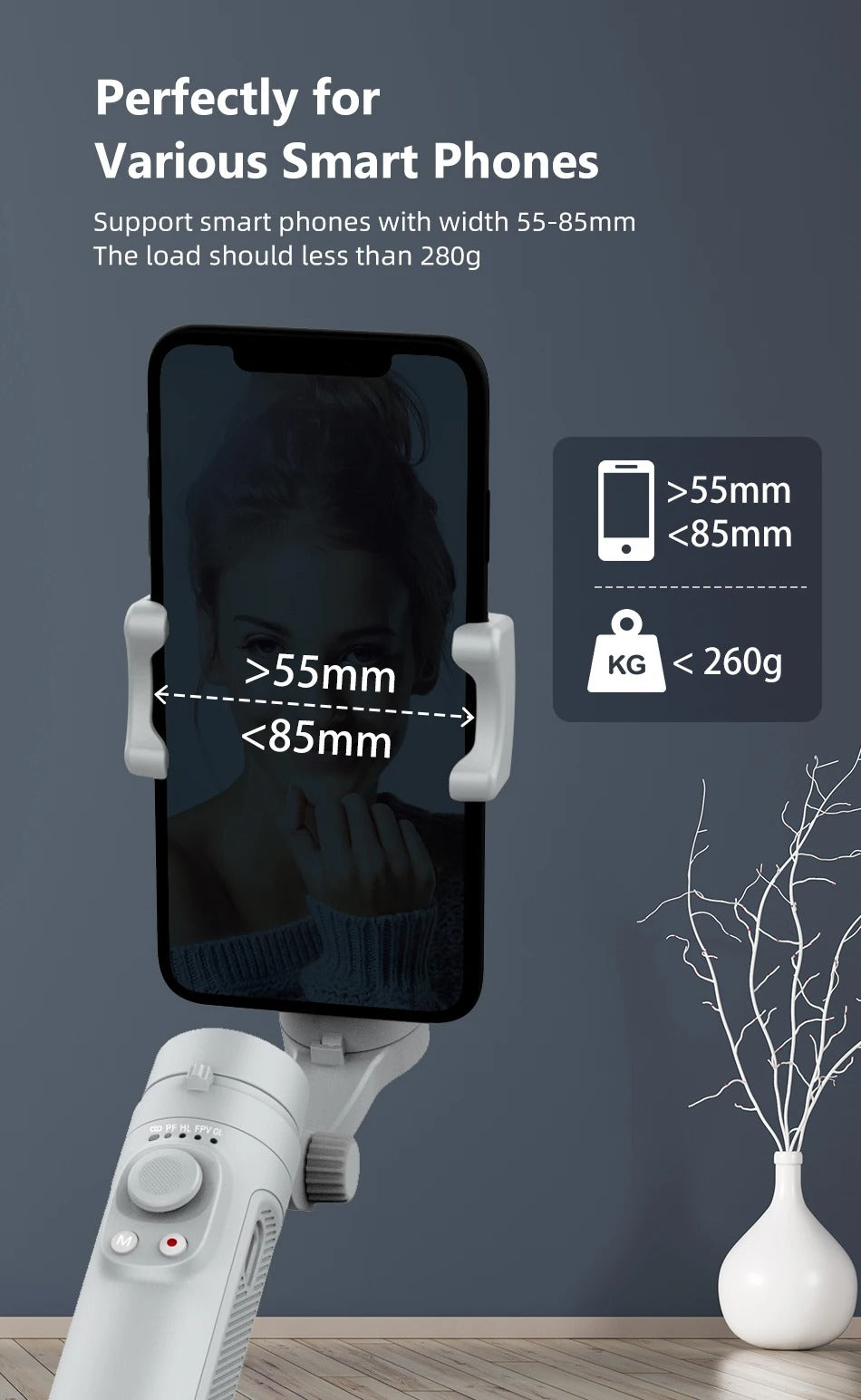 Advanced 3-Axis Smartphone Gimbal Stabilizer – Foldable Handheld Video Rig with Bluetooth, Anti-Shake, Vertical Shooting, for Vlog, YouTube, TikTok Recording