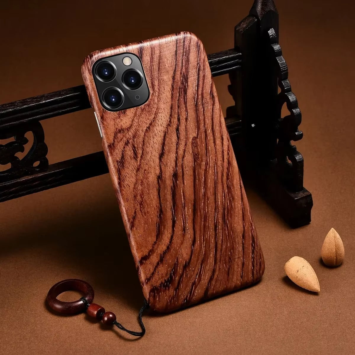 Premium Apple iPhone Case, MagSafe Compatible, Camera Lens Protection, Screen Protection, Ultra Thin, Shockproof, Magnetic, Full All Around Protection, Natural Bamboo Wood Cover