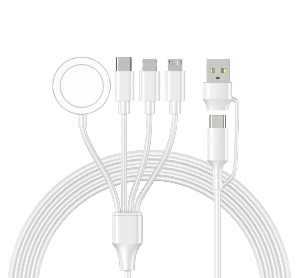 High-Quality, 4-in-2 USB Charging Cable – Magnetic Fast Charging Data Cord for iPhone, Apple Watch, Type-C Devices