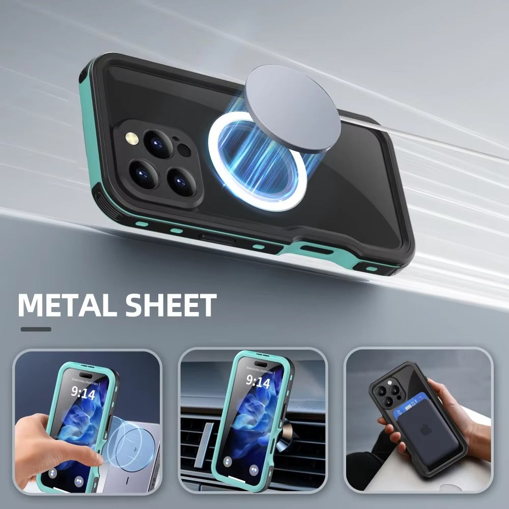 Premium Apple iPhone Case MagSafe Compatible, Camera Lens & Screen Protection, Cover with IP68 Waterproof TPU Armor