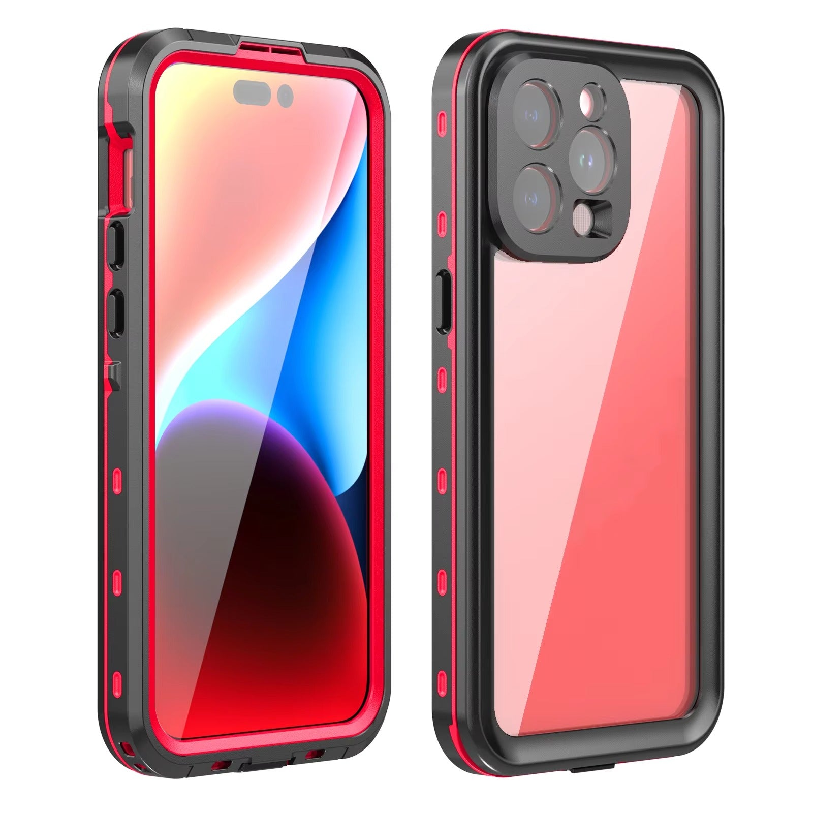 High Quality Apple iPhone Case MagSafe Compatible, Camera Lens & Screen Protection, Ultra Thin Shockproof Magnetic Full All Around Protection Cover with IP68 Transparent Rope Design