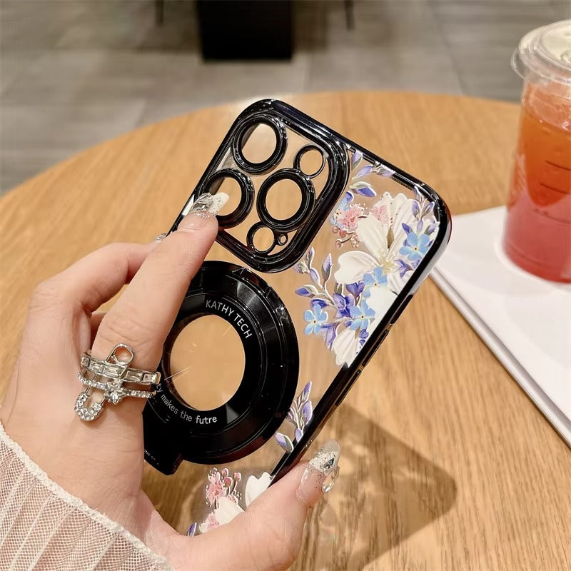 Premium Apple iPhone Case, MagSafe Compatible, Camera Lens and Screen Protection, Ultra Thin, Shockproof, Magnetic, Full All Around Protection, CD Flower Holder Cover