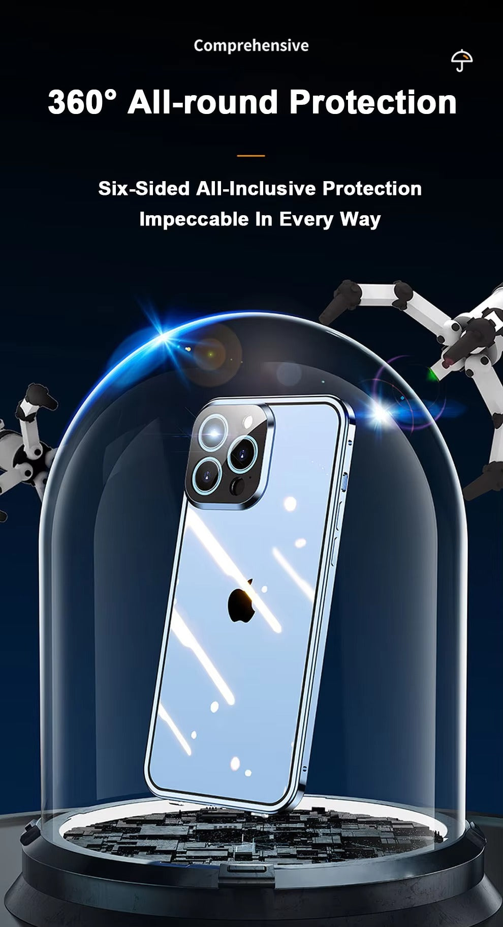 Luxury Apple iPhone Case MagSafe Compatible, Camera Lens & Screen Protection, Cover with Double-Sided Glass Design