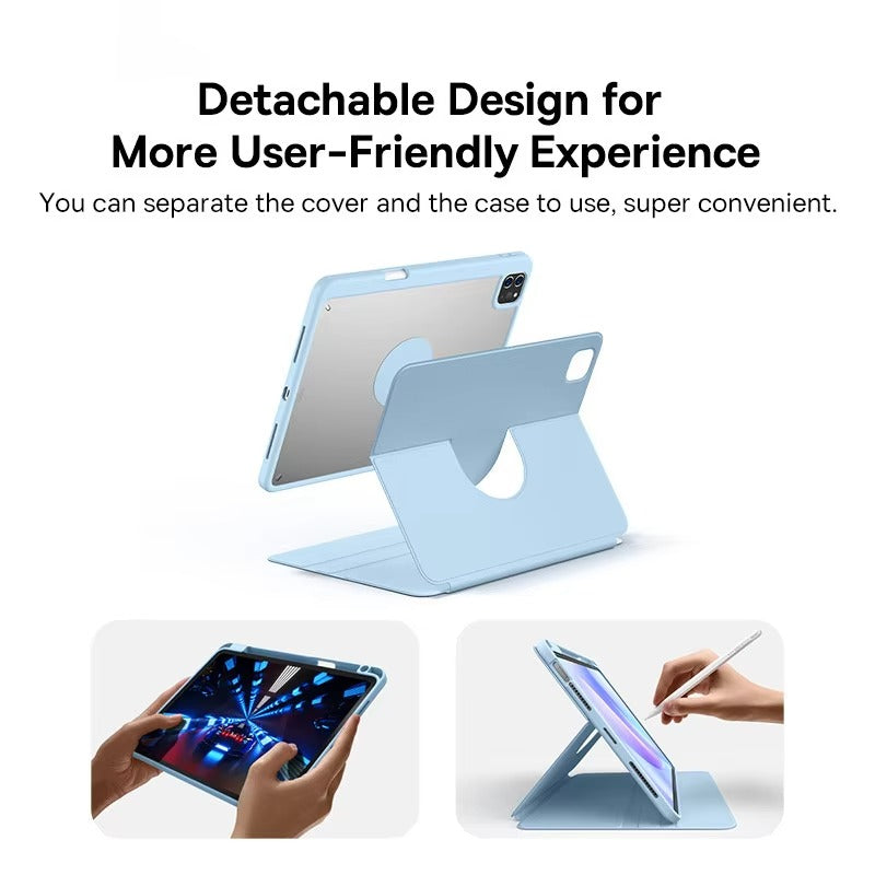 Premium Magnetic iPad Case with Pencil Holder – Slim Smart Cover with Auto SleepCompatible with 10.2", 10.9", 11", 12.9" Tablets