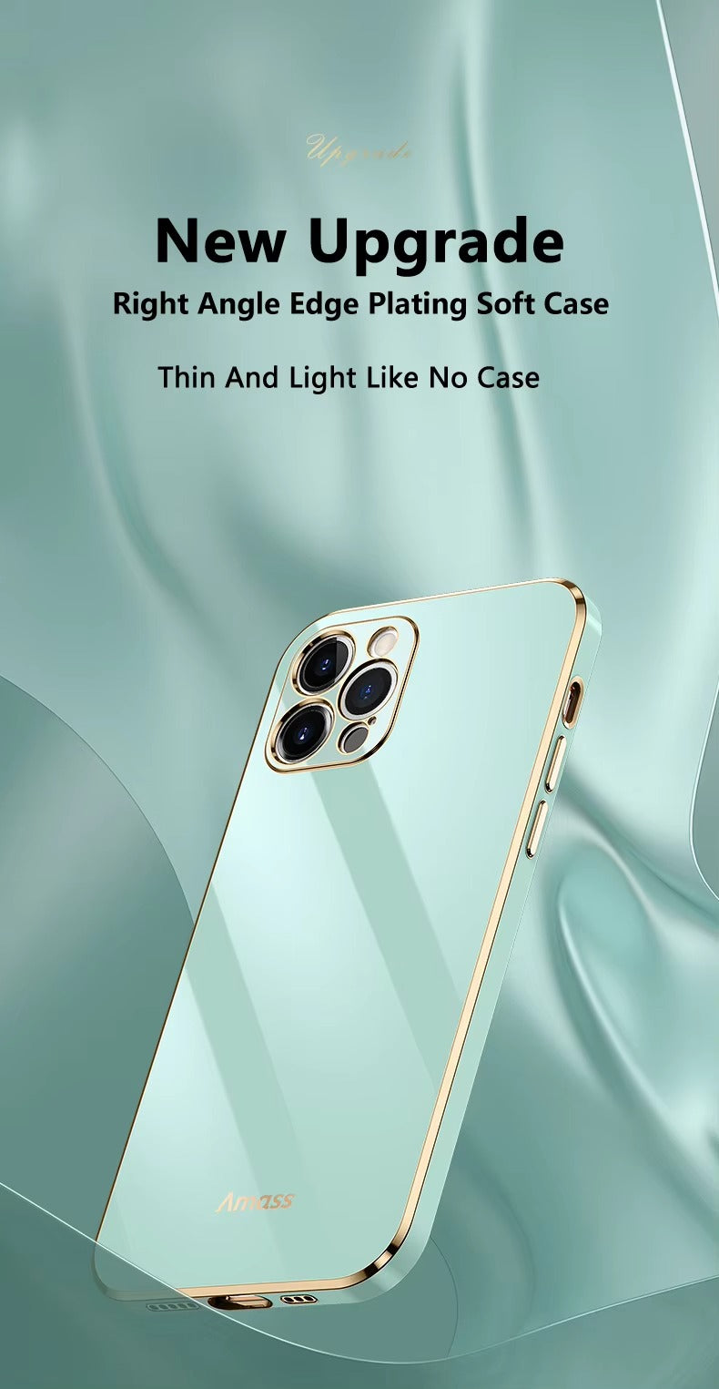 Luxury Apple iPhone Case MagSafe Compatible, Camera Lens & Screen Protection, Ultra Thin Shockproof Magnetic Full All Around Protection Cover with Solid Color Plating Silicone