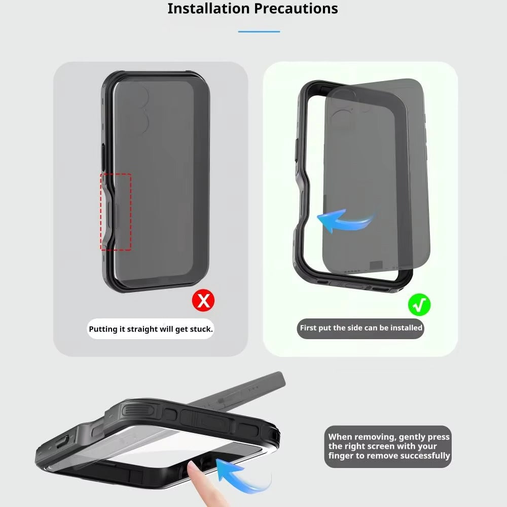 Premium Apple iPhone Case MagSafe Compatible, Camera Lens & Screen Protection, Cover with IP68 Waterproof TPU Armor