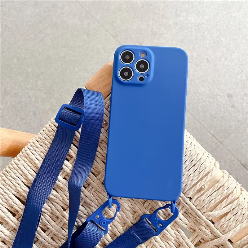 High Quality Apple iPhone Case,Ultra Thin Full Protection Cover with Soft Silicone Shell and Crossbody Necklace Lanyard