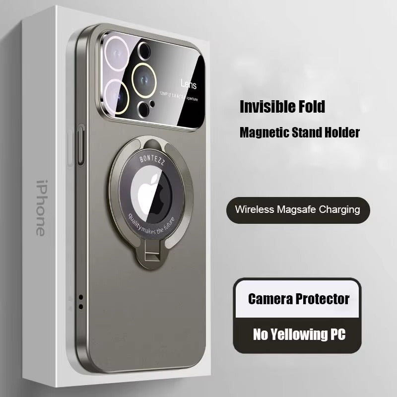 Premium Apple iPhone Case, MagSafe Compatible, Camera Lens and Screen Protection, Ultra Thin, Shockproof, Magnetic, Full All Around Protection, Magnetic Bracket Cover