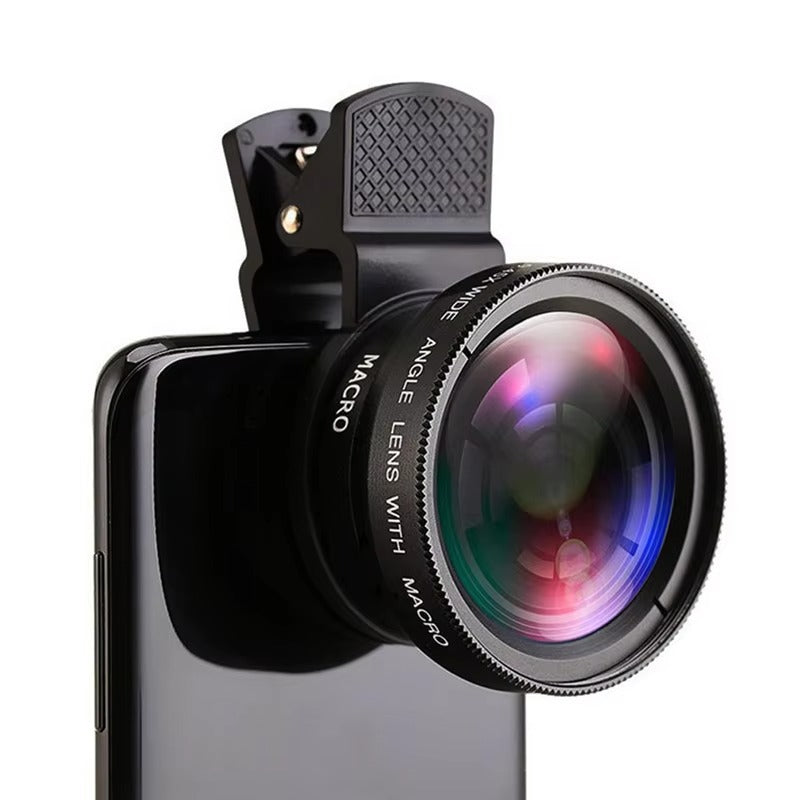 Premium 2-in-1 Mobile Phone Lens Kit – 0.45X Super Wide-Angle +On Lens with 37mm Universal Mount for Apple iPhone Photography