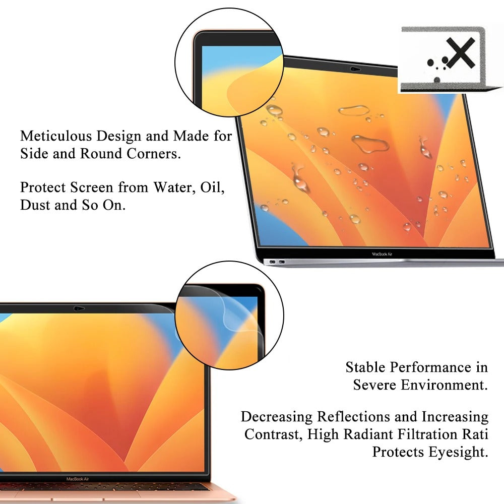 Premium MacBook Screen Protector Film – Anti-Scratch, Anti-Fingerprint Soft Guard, HD Clarity, Easy-Clean Eye Protection for Touch Bar & Non-Touch Devices