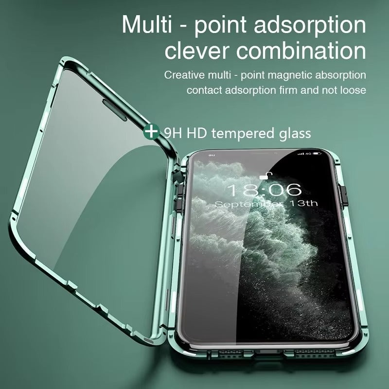 Premium Apple iPhone Case Compatible, Camera Lens & Screen Protection, Ultra Thin Magnetic Full All Around Protection Cover