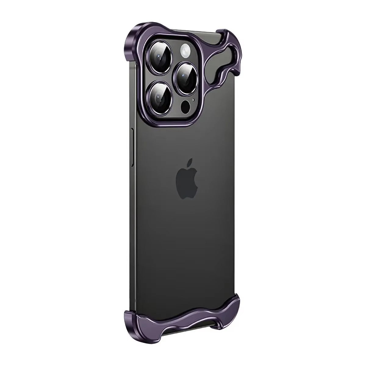 Luxury Metal Bumper Apple iPhone Case, MagSafe Compatible, Ultra Thin Magnetic Irregular Aluminum Frame and Lens Film Guard