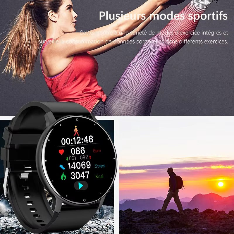 Premium Smartwatch for iPhone – Full Touchscreen Fitness Tracker with Bluetooth, Heart Rate Monitor, IP67 Waterproof