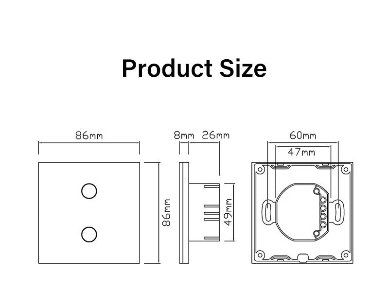 High Quality Smart WiFi Light Switch for iPhone, No Neutral Wire Required, Touch Sensor Wall Switch with App Control