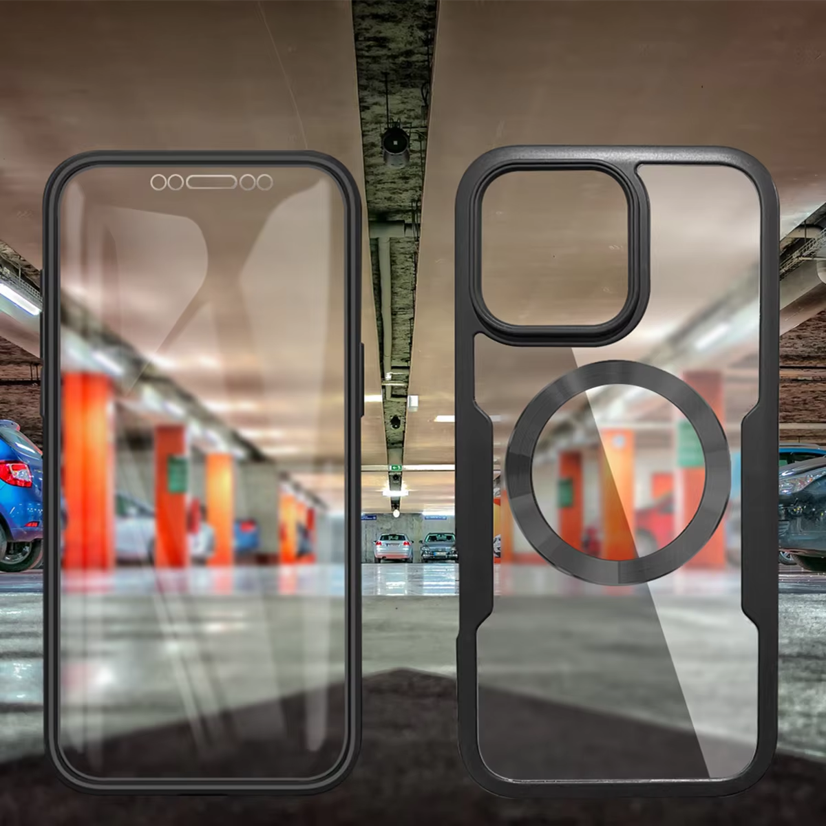 Luxury Apple iPhone Case MagSafe Compatible Ultra Thin Magnetic All Around Protection Cover with Double Touch Clear Design