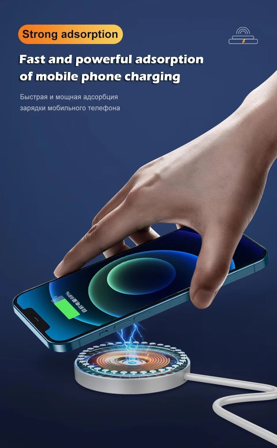 High-Speed 30W Magnetic Wireless Charger – MagSafe Fast Charging Pad with Type-C Cable for iPhone, Strong Adsorption, Case-Friendly, Signal Safe