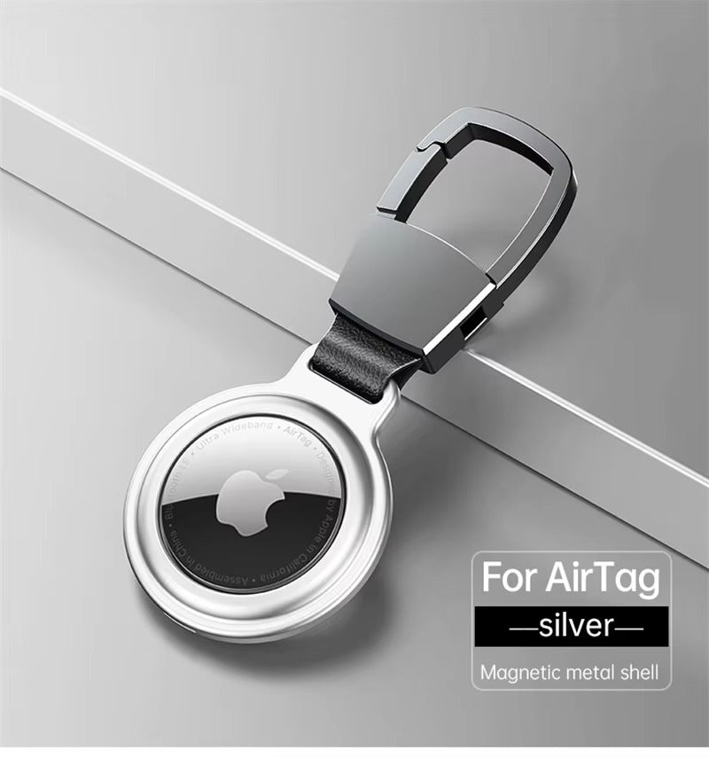 Premium Metal AirTag Case with Keychain – Magnetic Shockproof Anti-Scratch Protective Shell Cover, Durable Lightweight Aluminum Alloy Holder for Tracker