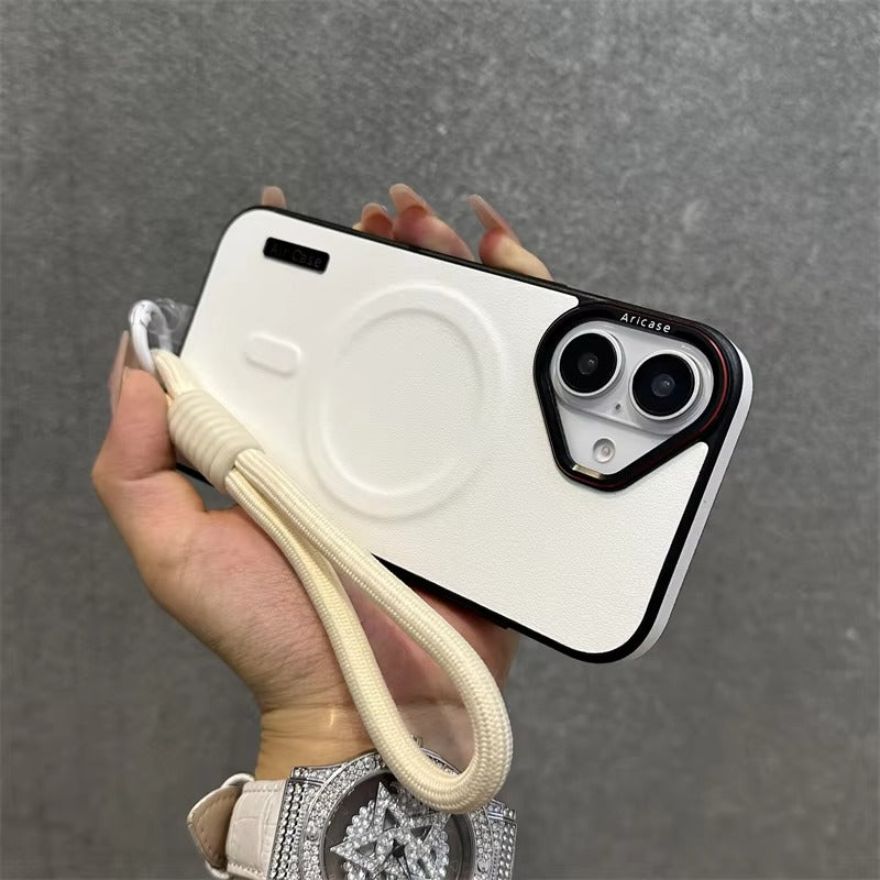 Luxury Apple iPhone Case, MagSafe Compatible, Camera Lens & Screen Protection, Ultra Thin, Shockproof, Magnetic Full All Around Cover – Wireless Charging Lanyard Bumper Case