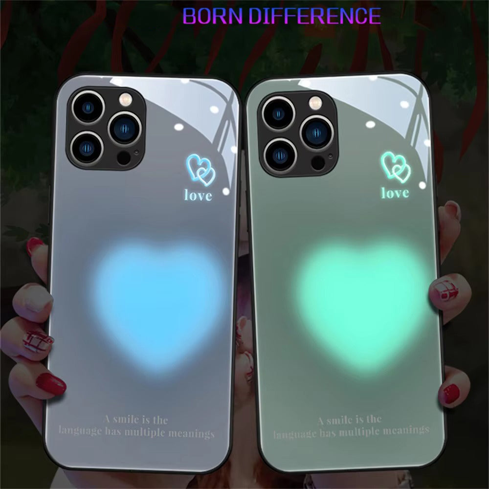 Premium Apple iPhone Case, MagSafe Compatible, Camera Lens and Screen Protection, Ultra Thin, Shockproof, Magnetic, Full All Around Protection, Heart LED Light Cover