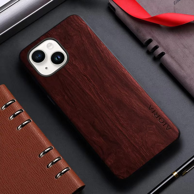 Luxury Apple iPhone Case, MagSafe Compatible, Camera Lens and Screen Protection, Ultra Thin, Shockproof, Magnetic, Full All Around Protection, Bamboo Leather Cover