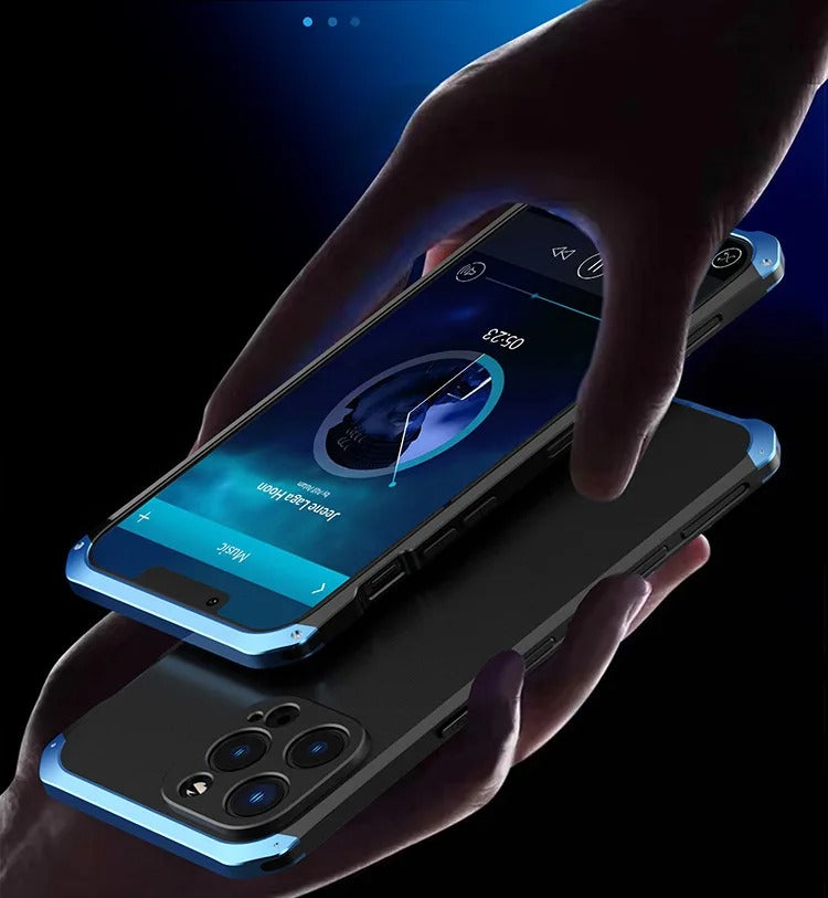 Robust Apple iPhone Case, MagSafe Compatible, Camera Lens & Screen Protection, Ultra Thin, Shockproof, Magnetic Full All Around Cover – Metal Armor Case with Aluminum + PC Shell for Rugged Full-Body Protection