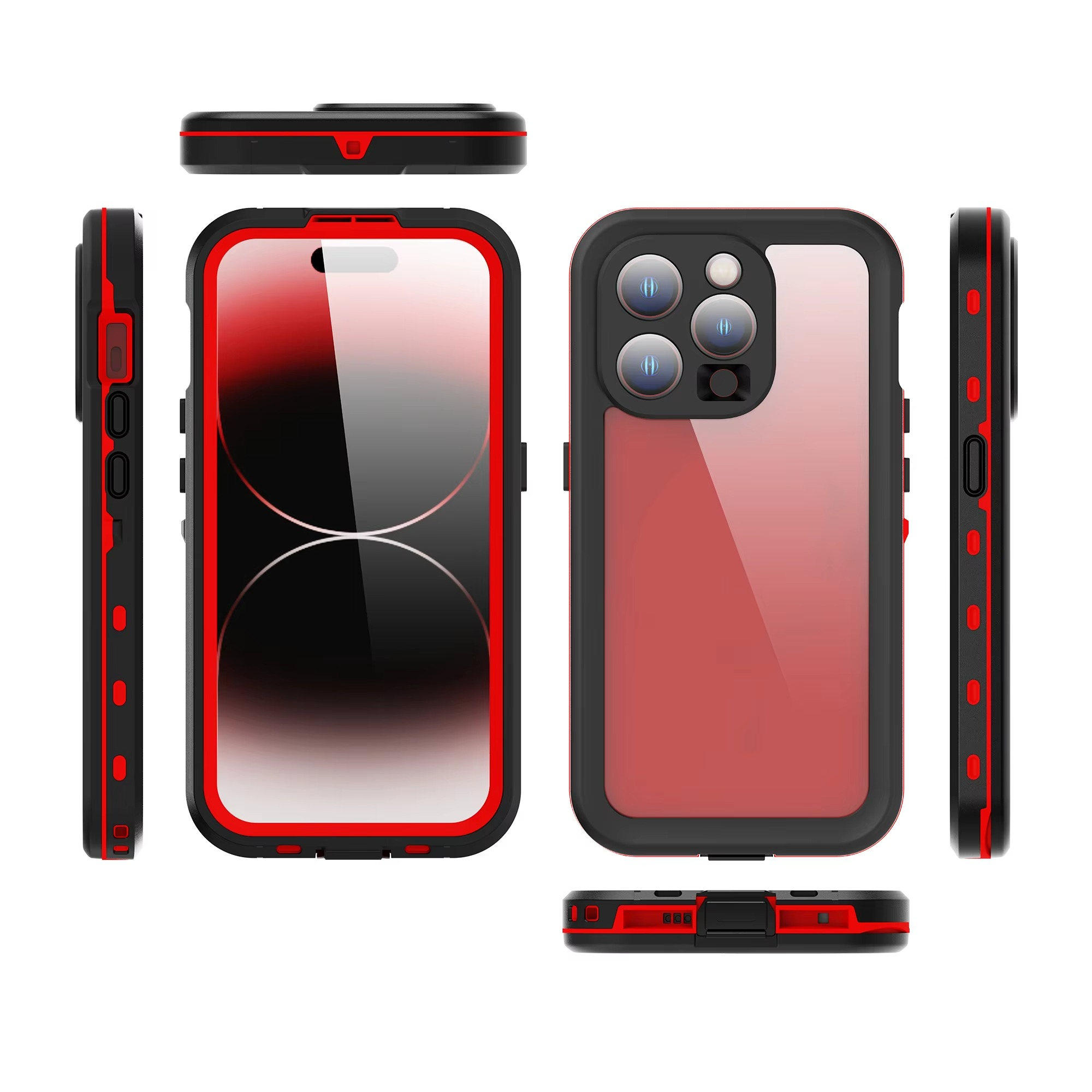High Quality Apple iPhone Case MagSafe Compatible, Camera Lens & Screen Protection, Ultra Thin Shockproof Magnetic Full All Around Protection Cover with IP68 Transparent Rope Design