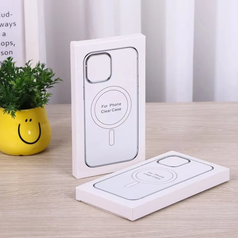 Premium Apple iPhone Case, MagSafe Compatible, Camera Lens & Screen Protection, Ultra Thin, Shockproof, Magnetic Full All Around Cover – Hard Crystal Clear Magnetic Case with Wireless Charging Support