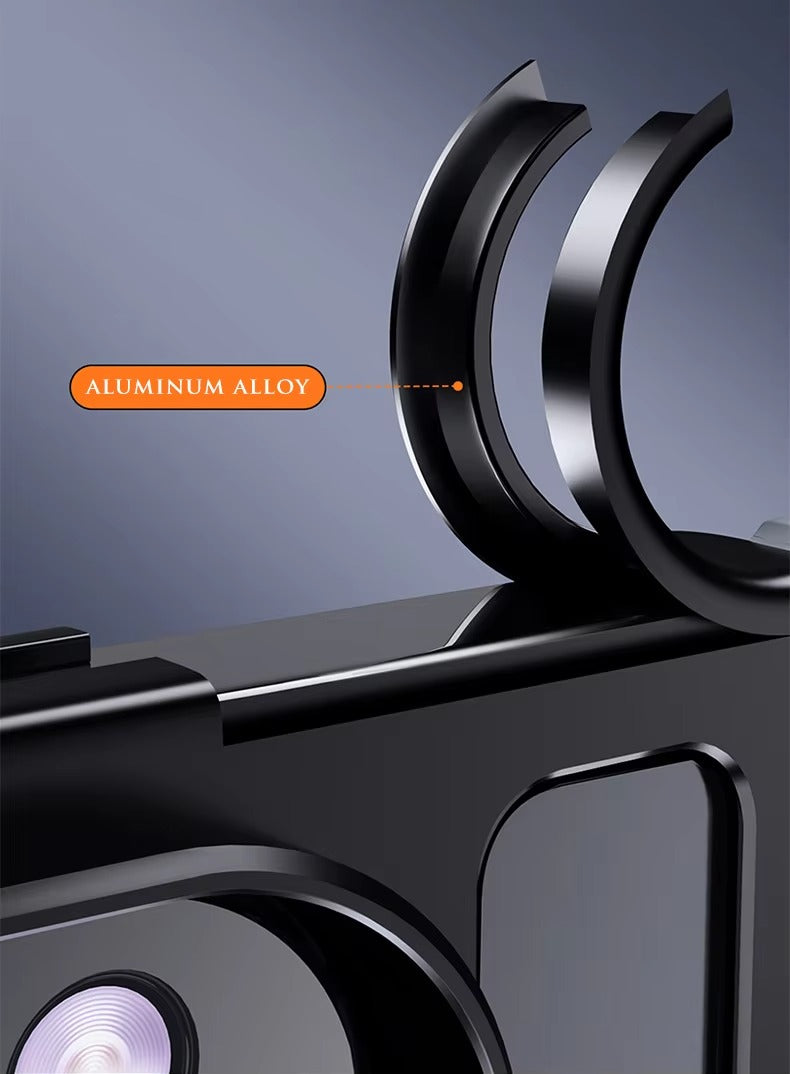 Luxury Edgeless Apple iPhone Case, MagSafe Compatible, Ultra Thin Magnetic Metal Frame and Aluminum Kickstand