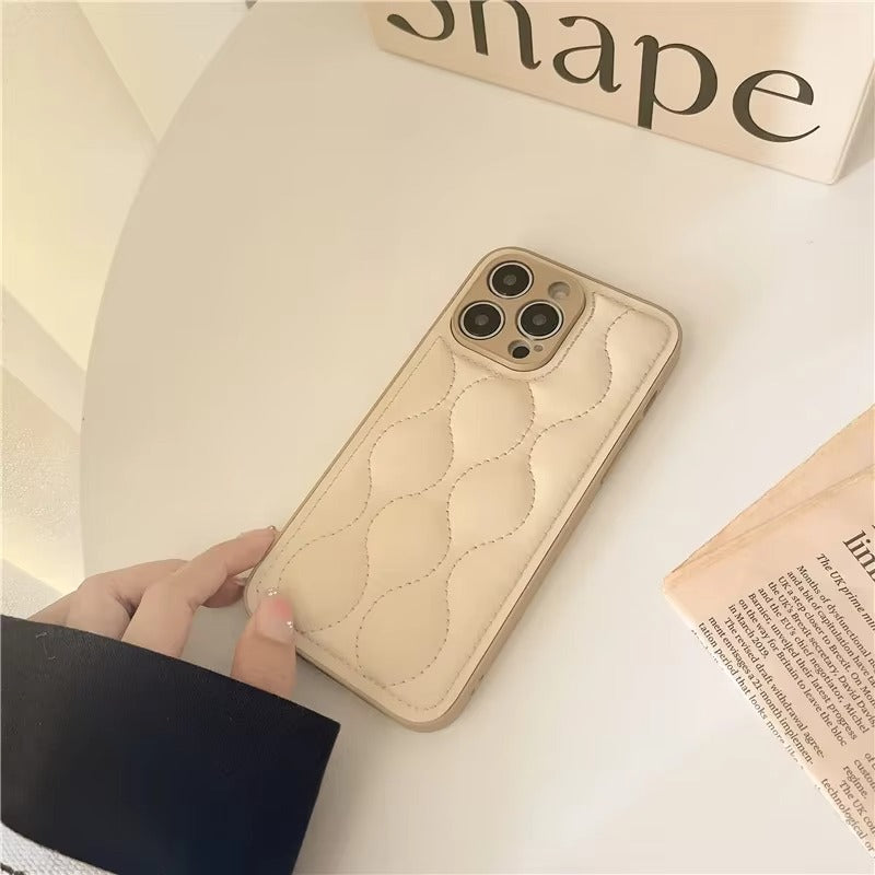 Luxury 3D Texture Apple iPhone Case, MagSafe Compatible, Ultra Thin Magnetic with Solid Color Silicone Bumper and Wavy Design