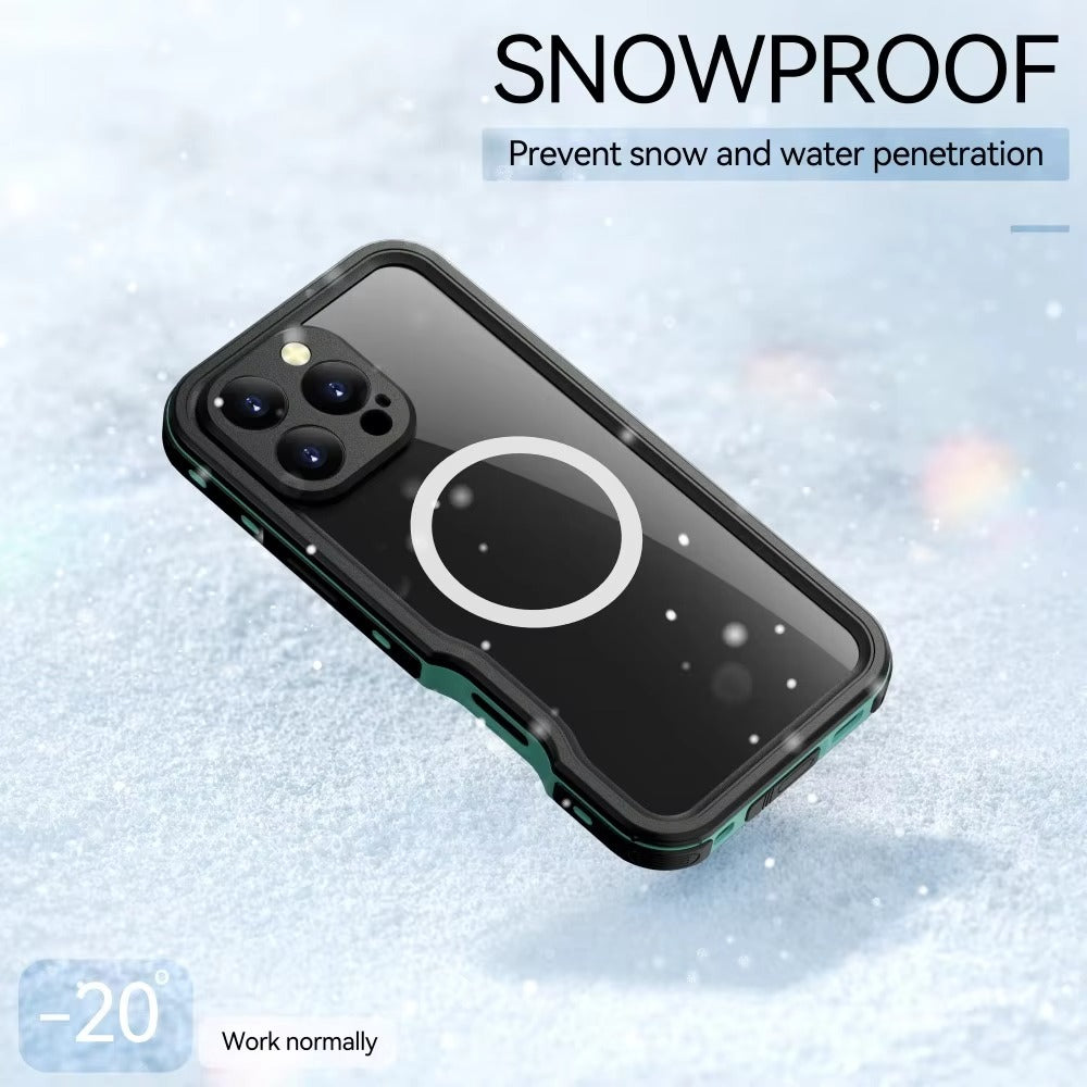 Premium Apple iPhone Case MagSafe Compatible, Camera Lens & Screen Protection, Cover with IP68 Waterproof TPU Armor