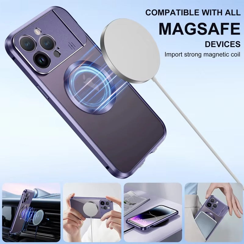 Luxury Magnetic Apple iPhone Case, MagSafe Compatible, Ultra Thin Shockproof Full Protection Cover with Wireless Charging