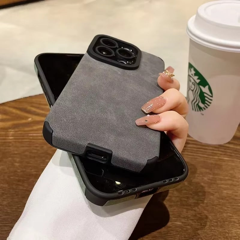 Luxury Apple iPhone Case, MagSafe Compatible, Camera Lens & Screen Protection, Ultra Thin, Shockproof, Magnetic Full All Around Cover – Fur Leather Case with Full Lens Protection for Stylish Premium Look