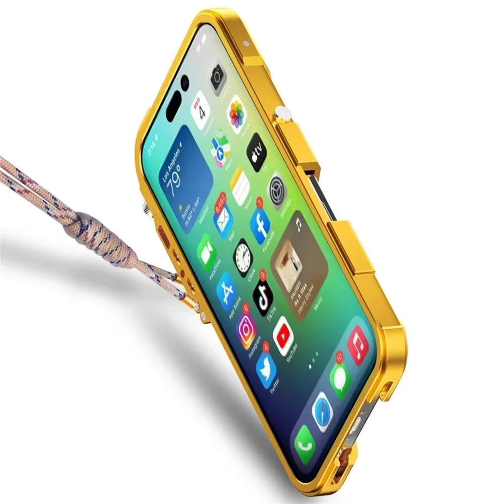 Luxury Apple iPhone Case, MagSafe Compatible, Camera Lens and Screen Protection, Ultra Thin, Shockproof, Magnetic, Full All Around Protection, Handmade Skull Metal Cover