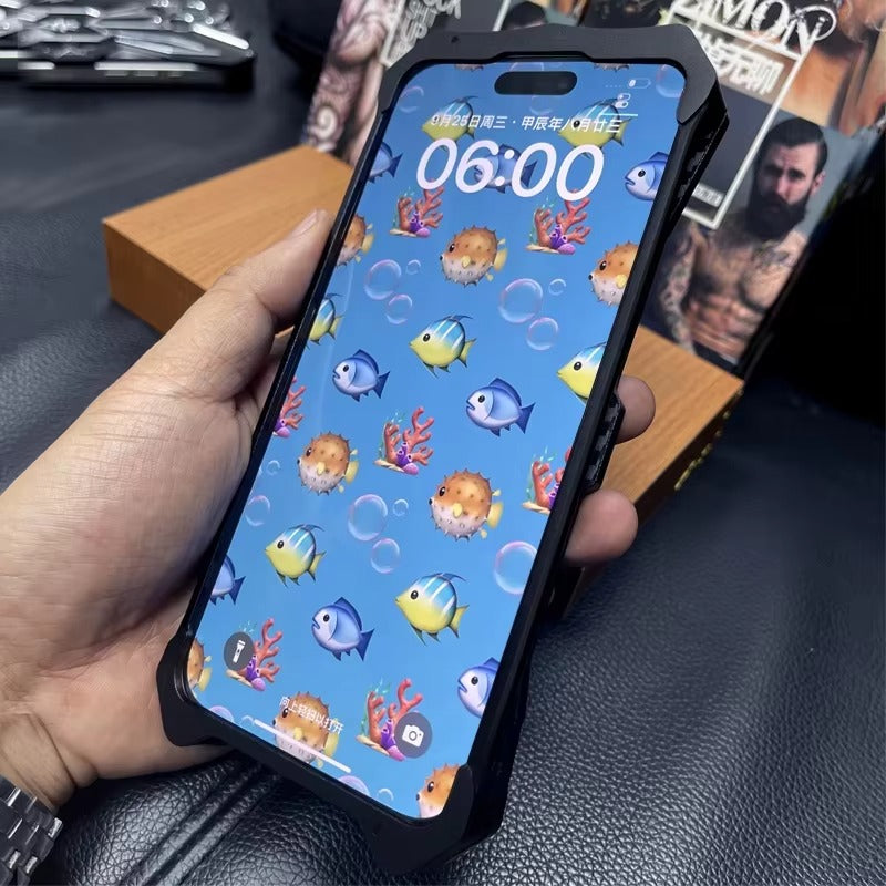 Luxury Apple iPhone Case, MagSafe Compatible, Camera Lens and Screen Protection, Ultra Thin, Shockproof, Magnetic, Full All Around Protection, Thor Metal Armor Cover