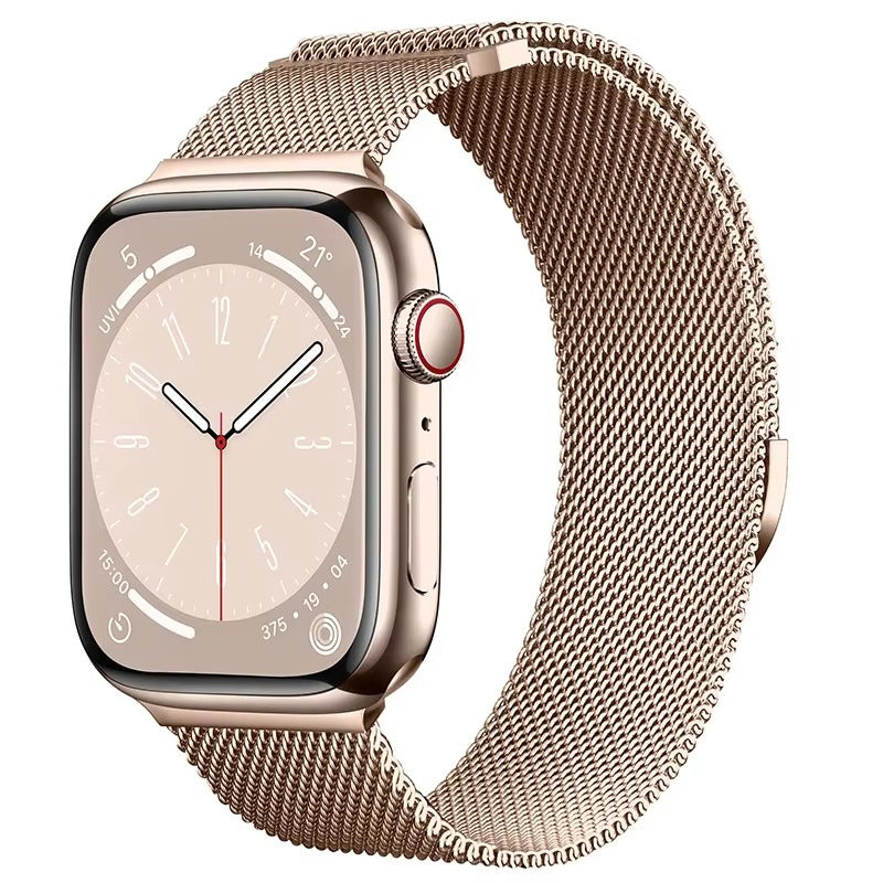 Luxury Magnetic Stainless Steel Watch Band – Adjustable Milanese Loop , Slim Metal Bracelet for 40–49mm Smartwatches