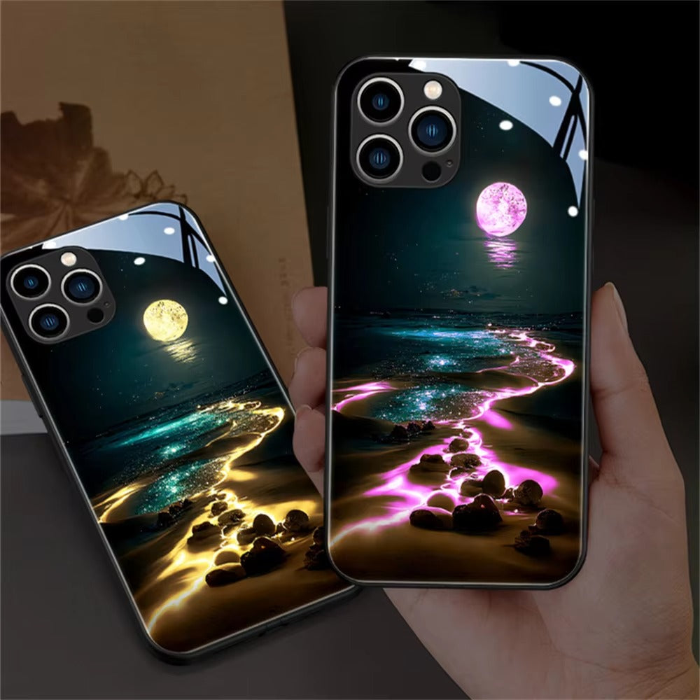 Premium Apple iPhone Case, MagSafe Compatible, Camera Lens and Screen Protection, Ultra Thin, Shockproof, Magnetic, Full All Around Protection, Galaxy LED Glass Cover