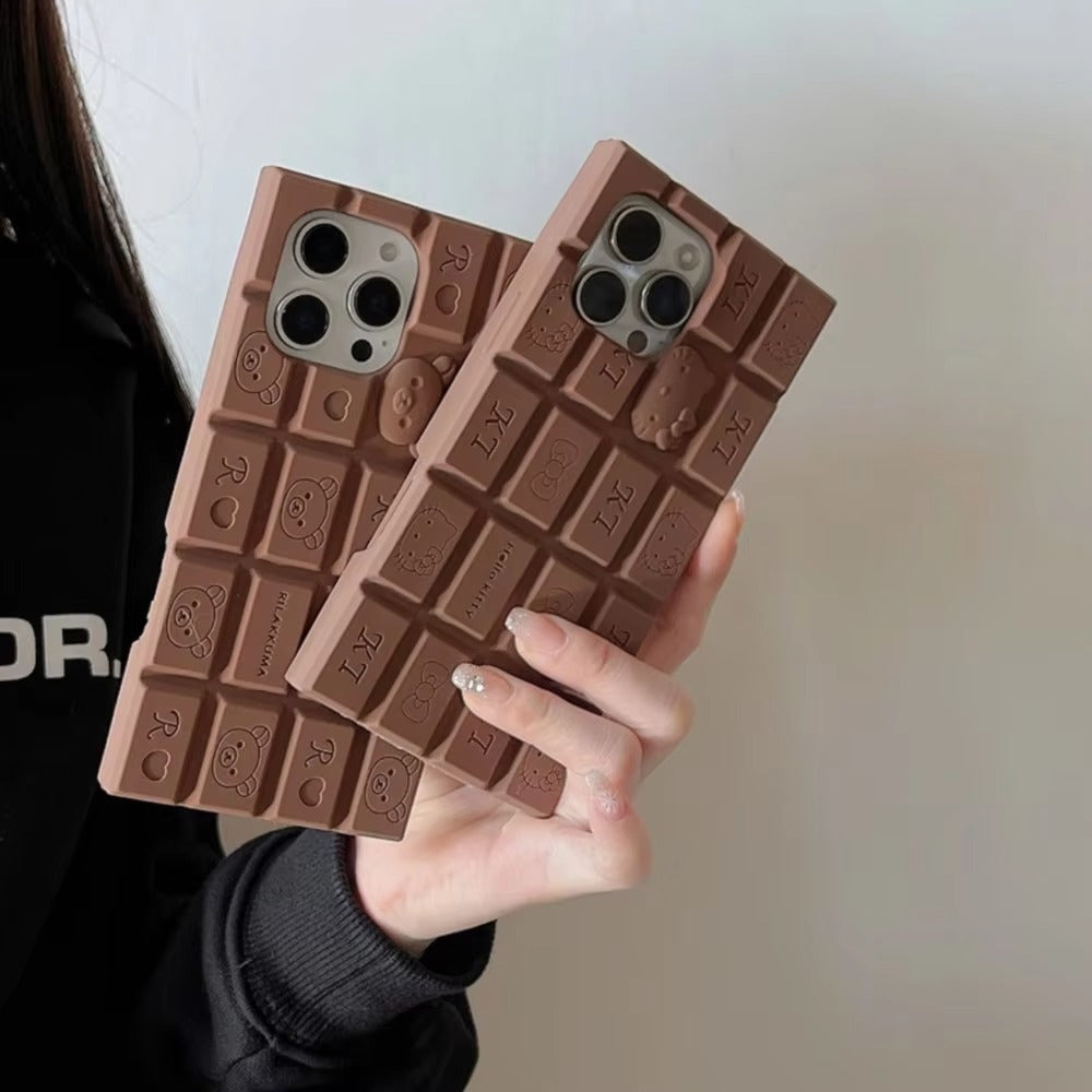 Premium Apple iPhone Case, MagSafe Compatible, Camera Lens and Screen Protection, Ultra Thin, Shockproof, Magnetic, Full All Around Protection, 3D Bear Chocolate Cover