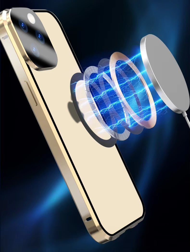Premium 360° Glass Apple iPhone Case, MagSafe Compatible, Ultra Thin Magnetic Shockproof Full Protection