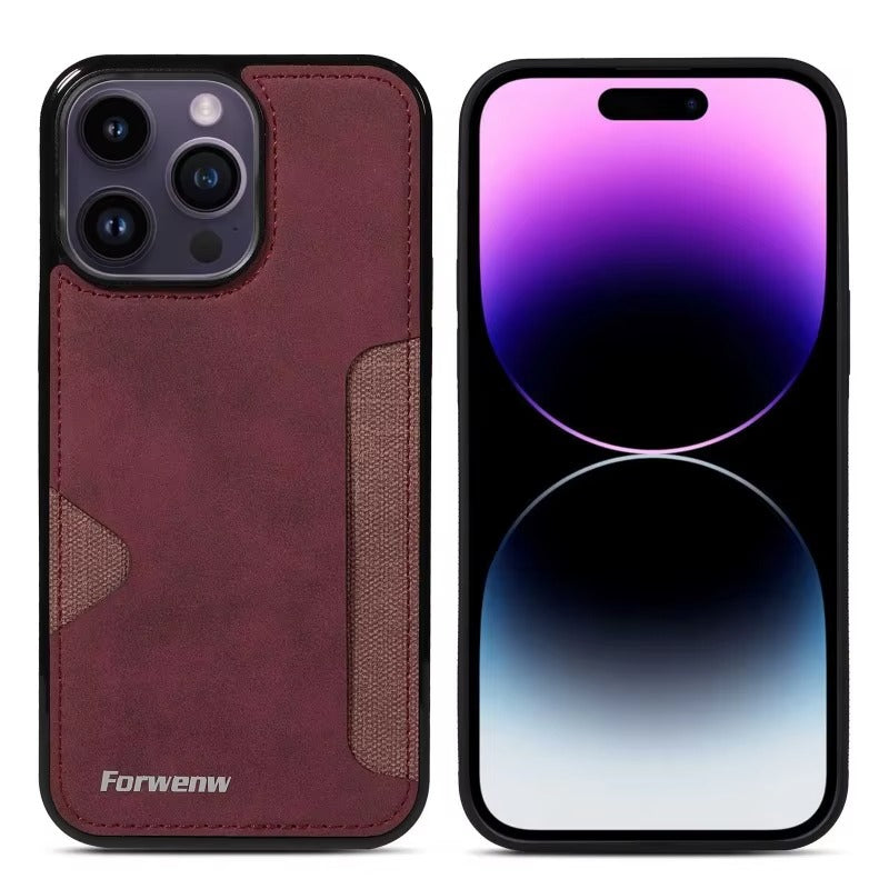 Luxury Apple iPhone Case, MagSafe Compatible, Camera Lens and Screen Protection, Ultra Thin, Shockproof, Magnetic, Full All Around Protection, Retro Leather Wallet Cover