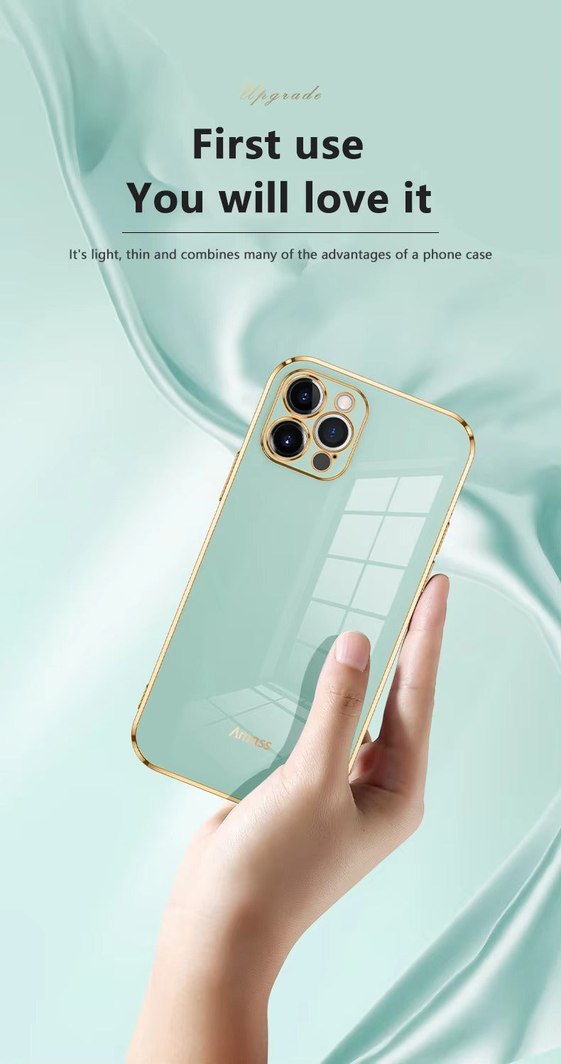 Luxury Apple iPhone Case MagSafe Compatible, Camera Lens & Screen Protection, Ultra Thin Shockproof Magnetic Full All Around Protection Cover with Solid Color Plating Silicone