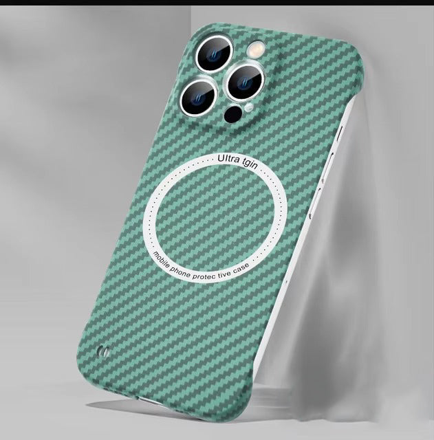 Luxury Carbon Fiber Apple iPhone Case, MagSafe Compatible Ultra Thin Magnetic Wireless Charging Support and Slim Frame Design