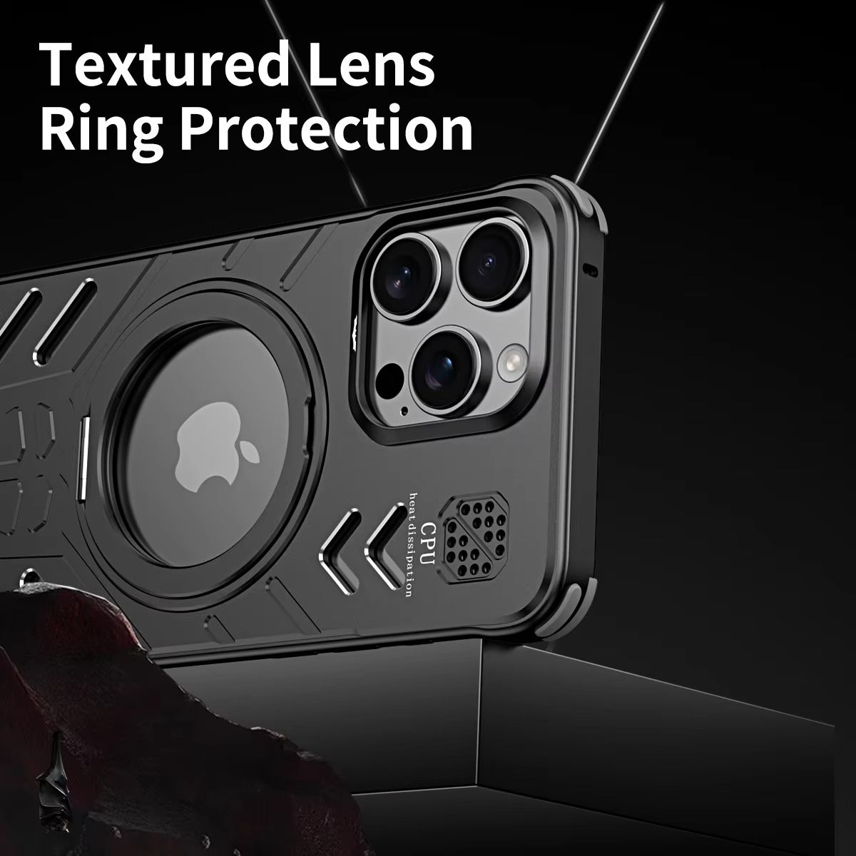 Luxury Apple iPhone Case, MagSafe Compatible, Camera Lens & Screen Protection, Ultra Thin, Shockproof, Magnetic Full All Around Cover – Hollow Aluminum Alloy Case with Magnetic Metal Holder, Stand & Heat Dissipation Design