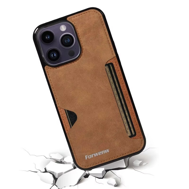Luxury Apple iPhone Case, MagSafe Compatible, Camera Lens and Screen Protection, Ultra Thin, Shockproof, Magnetic, Full All Around Protection, Retro Leather Wallet Cover