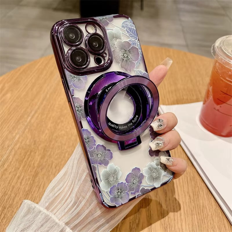 Premium Apple iPhone Case, MagSafe Compatible, Camera Lens and Screen Protection, Ultra Thin, Shockproof, Magnetic, Full All Around Protection, CD Flower Holder Cover