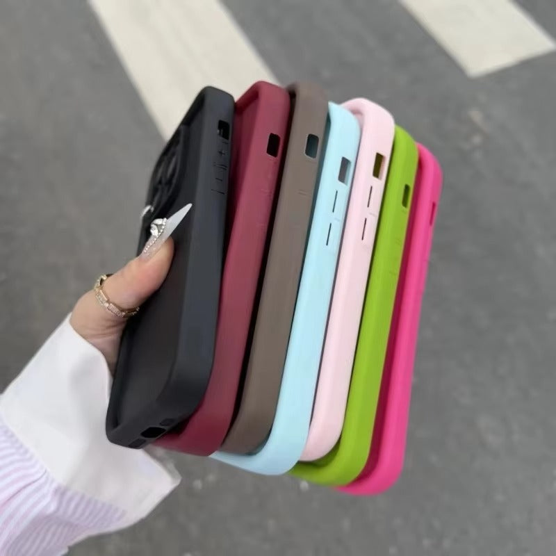 Luxury Apple iPhone Case, MagSafe Compatible, Camera Lens & Screen Protection, Ultra Thin, Shockproof, Magnetic Full All Around Cover – Candy Color Silicone Case with Soft Touch Finish & Full Protection