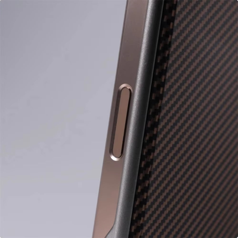 Luxury Apple iPhone Case, MagSafe Compatible, Camera Lens & Screen Protection, Ultra Thin, Shockproof, Magnetic Full All Around Cover – Frameless Carbon Fiber Pattern Slim Case with Lens Holder & Wireless Charging Support