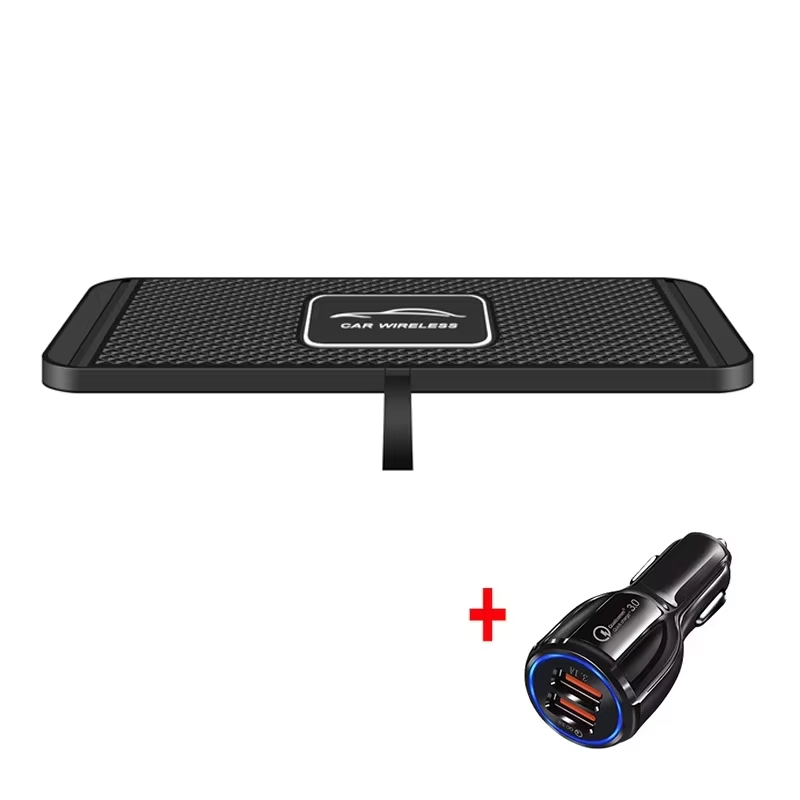 Premium, Wireless Car Charger, with Silicone, Anti-Slip Pad, Fast Charging, Cradle Dock, for iPhone, Smartphones, Car Dashboard